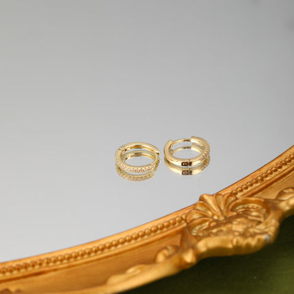 Aretes Broqueles Cobre Chapado En Oro 14K Pendientes Diseño Casual Chic