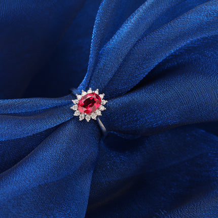 Anillo De Moissanita Con Diseño De Girasol Estilo Lady Di En Plata 925