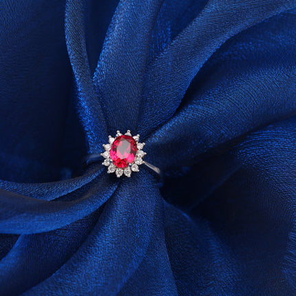 Anillo De Moissanita Con Diseño De Girasol Estilo Lady Di En Plata 925