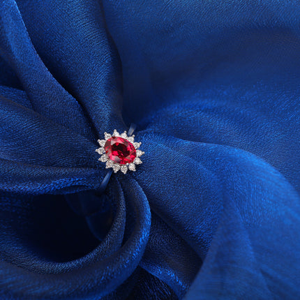 Anillo De Moissanita Con Diseño De Girasol Estilo Lady Di En Plata 925