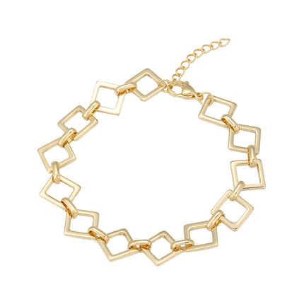 Pulsera De Acero Inoxidable Con Cierre Cuadrado, Diseño Minimalista