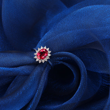 Anillo De Moissanita Con Diseño De Girasol Estilo Lady Di En Plata 925