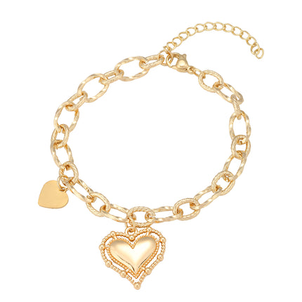 Pulsera De Cadena Con Diseño De Corazón De Estilo Industrial Moderno