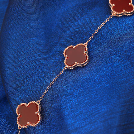 Pulsera Con Diseño De Trébol De Ágata Y Moissanita En Plata 925 Elegante
