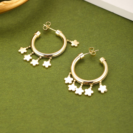 Aretes De Cobre Con Diseño De Estrella Y Flecos Arracadas Estilo Moderno