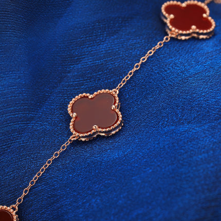 Pulsera Con Diseño De Trébol De Ágata Y Moissanita En Plata 925 Elegante