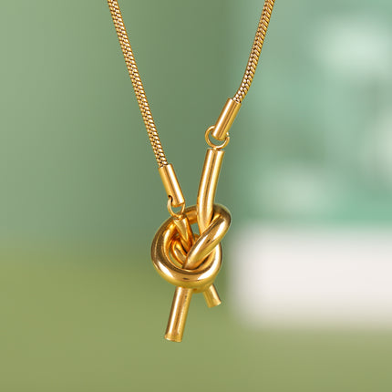 Collar Grueso De Cadena Metálica De Nudo De Moda Sencillo De Estilo Neutro