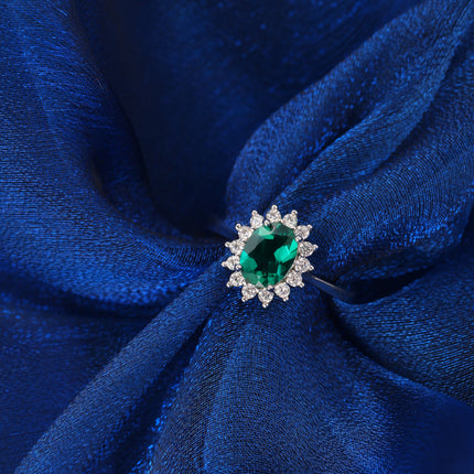 Anillo De Moissanita Con Diseño De Girasol Estilo Lady Di En Plata 925