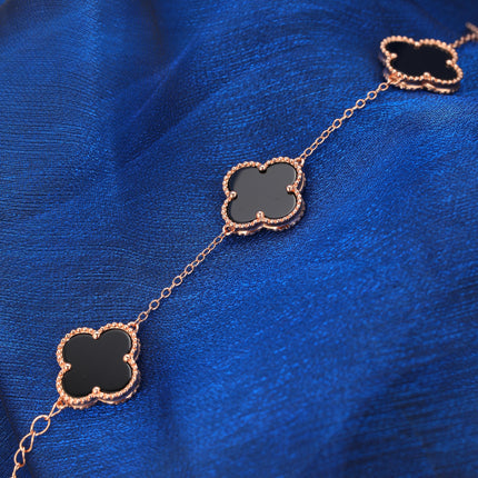 Pulsera Con Diseño De Trébol De Ágata Y Moissanita En Plata 925 Elegante