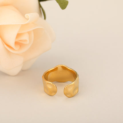 Anillo Ajustable Con Piedra Natural De Estilo Vintage Y Lujo En Acero Inoxidable