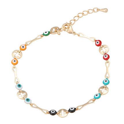 Pulsera De Cobre Con Ojos Multicolores De Diseño Divertido Y Simple