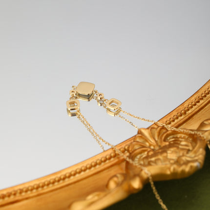 Collar De Acero Inoxidable De Cadena Fina Con Colgantes De Cuadros Huecos Con Concha Y Diamante