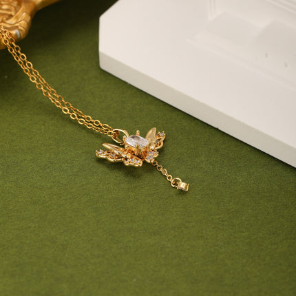 Collar De Moda Elegante Con Colgante De Mariposa De Diamante De Imitación
