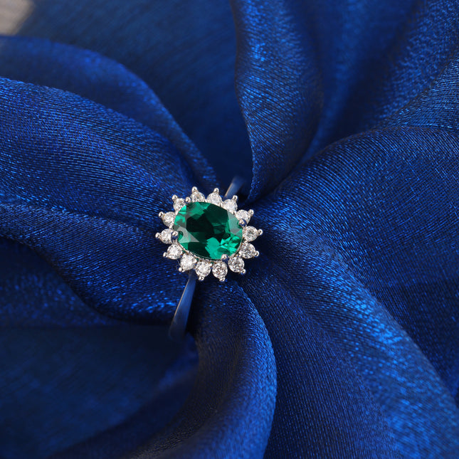 Anillo De Moissanita Con Diseño De Girasol Estilo Lady Di En Plata 925