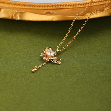 Collar De Moda Elegante Con Colgante De Mariposa De Diamante De Imitación