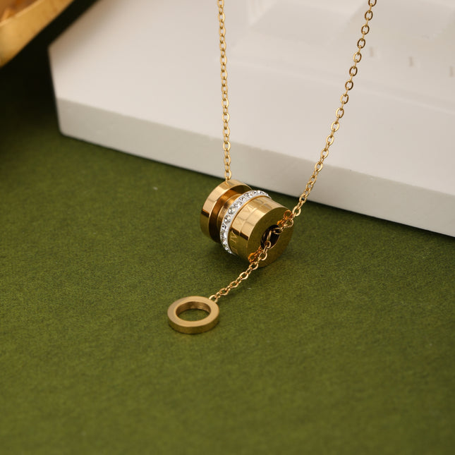 Collar Cincular Con Arcilla Giratoria De Cadena De Circo De Acero Inoxidable Casual