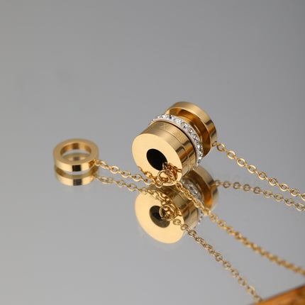 Collar Cincular Con Arcilla Giratoria De Cadena De Circo De Acero Inoxidable Casual