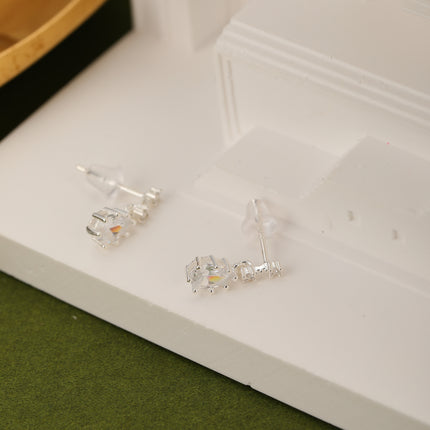 Pendientes Con Diseño De Gota De Agua  En Plata S925 Con Diamante