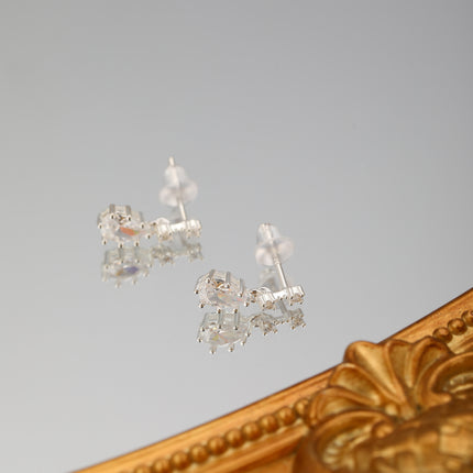 Pendientes Con Diseño De Gota De Agua  En Plata S925 Con Diamante