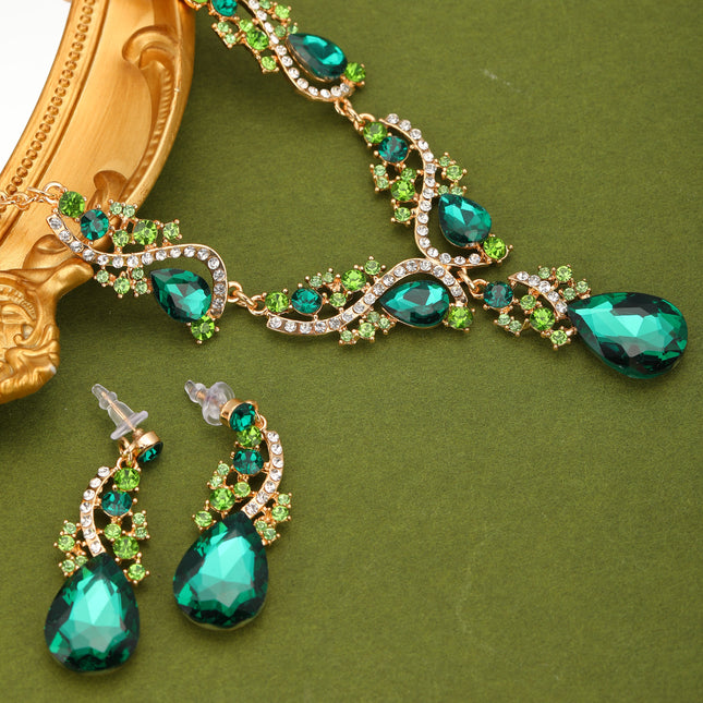 Conjunto De Collar Y Aretes Con Diseño Vintage Y Acabado De Aleación Para Novias Y Ceremonias