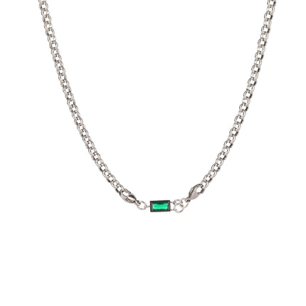 Collar Simple De Acero Inoxidable De Estilo INS Con Ladrillo Verde De Moda Casual