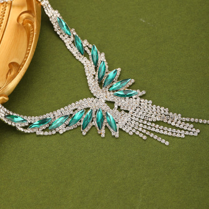 Conjunto De Collar Y Aretes De Mariposa Con Diamantes Para Boda