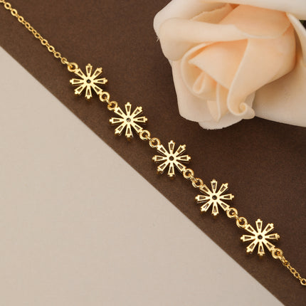 Pulsera De Cobre Con Cadena Sencilla Y Pequeñas Margaritas