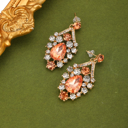 Conjunto De Collar Y Aretes De Aleación, Diseño De Gota Para Novias Y Ceremonias