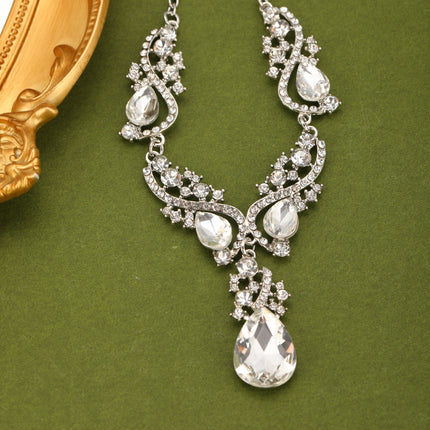 Conjunto De Collar Y Aretes Con Diseño Vintage Y Acabado De Aleación Para Novias Y Ceremonias