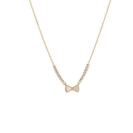 Collar Sencillo De Lazo De Concha Blanca Con Cadenas De Garras Casual De Acero Inoxidable