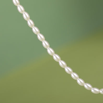 Collar De Cadena De Perlas Y Con Colgante De Dos Corazones Cruzadas Con Diseño De Moda