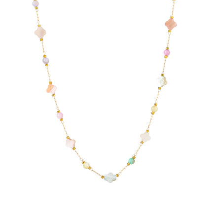 Collar Colorido De Acero Inoxidable Con Estrellas O Corazones O Flores De Concha De Estilo Étnico