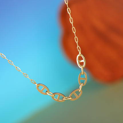 Collar De Acero Inoxidable En Forma De O Con Colgante De Cinco Ovalados En Forma De Doble D