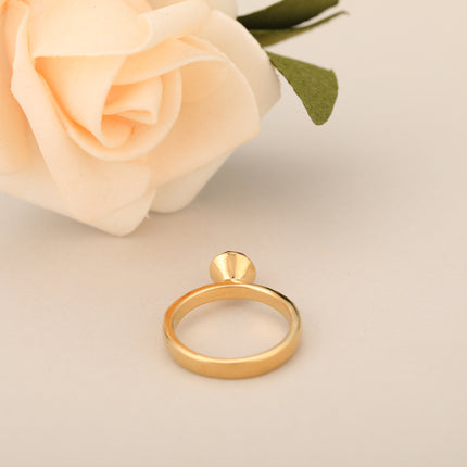 Anillo Con Gemas De Colores Y Diamantes De Zirconia En Aleación Chapado En Oro 14K