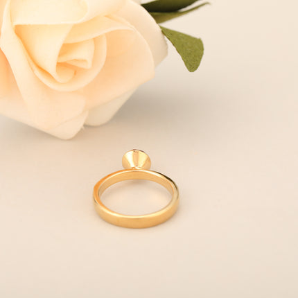 Anillo Con Gemas De Colores Y Diamantes De Zirconia En Aleación Chapado En Oro 14K