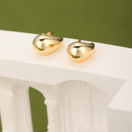 Aretes Cobre Chapado En Oro De 14K Estilo Simple Gotitas De Agua