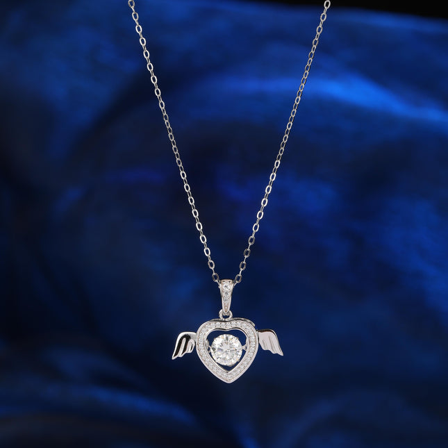 Collar Colgante De Ángel Con Moissanita De 1 Quilate En Plata 925