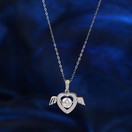 Collar Colgante De Ángel Con Moissanita De 1 Quilate En Plata 925