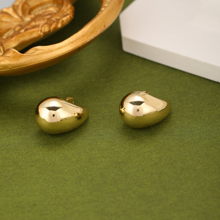 Aretes De Agua En Forma De Gota Enchapado Oro De 14K Y Cobre Pendientes