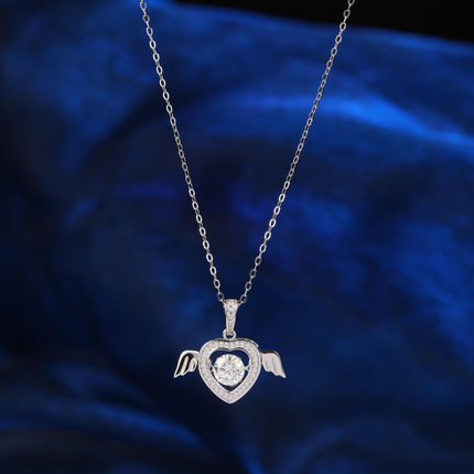 Collar Colgante De Ángel Con Moissanita De 1 Quilate En Plata 925
