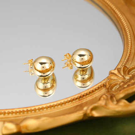 Aretes De Agua En Forma De Gota Enchapado Oro De 14K Y Cobre Pendientes