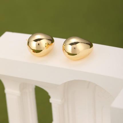 Aretes De Agua En Forma De Gota Enchapado Oro De 14K Y Cobre Pendientes