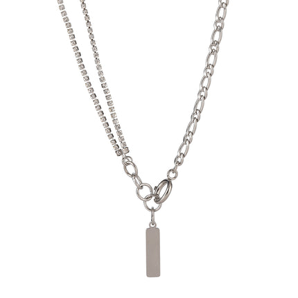 Collar Casual De Acero Inoxidable A La Moda Con Colgante Pequeño Largo Sencillo