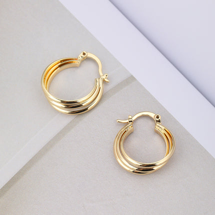 Aretes Arracadas De Cobre De Múltiples Capas, Diseño Clásicos Y Elegante