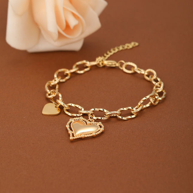 Pulsera De Cadena Con Diseño De Corazón De Estilo Industrial Moderno
