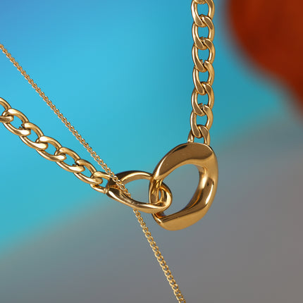 Collar De Cadena Plana Ovalada Con Lentejuelas De Tamaño Irregular De Acero Inoxidable