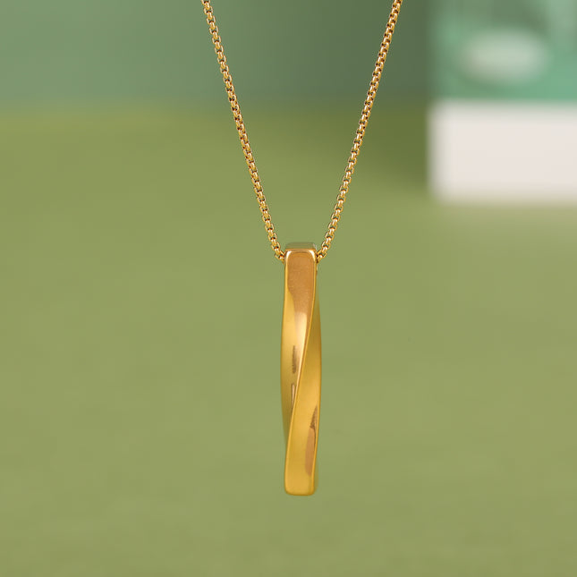 Collar De Diseño Único Con Colgante De Cuboide Trenzado 3D De Acero Inoxidable De Moda
