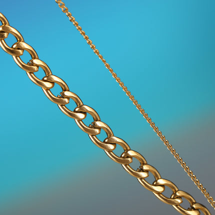 Collar De Cadena Plana Ovalada Con Lentejuelas De Tamaño Irregular De Acero Inoxidable