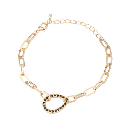 Pulsera De Cadena De Anillos De Cobre En Diseño Elegante Para Mujer