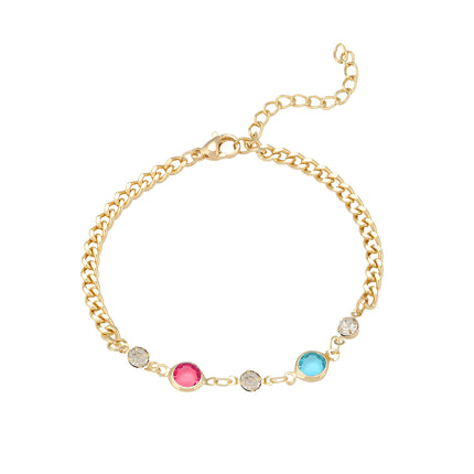 Pulsera De Cadena Estilo Moderno Con Cilindros Multicolores